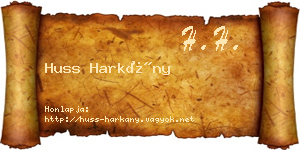 Huss Harkány névjegykártya